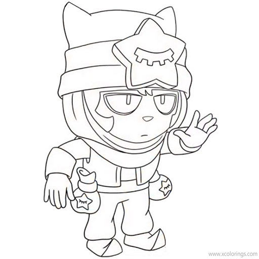 Free Sandy Brawl Stars Coloring Pages Outline printable