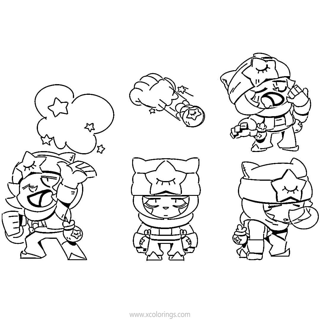 Free Sandy Brawl Stars Coloring Pages Sandy Emotions printable