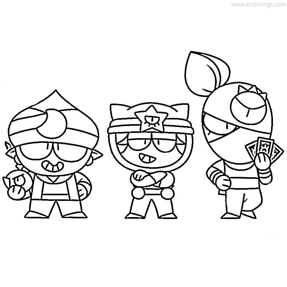Free Sandy Brawl Stars Coloring Pages with Gene and Tara printable