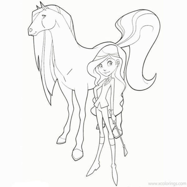 Horseland Coloring Pages Scarlet and Sarah