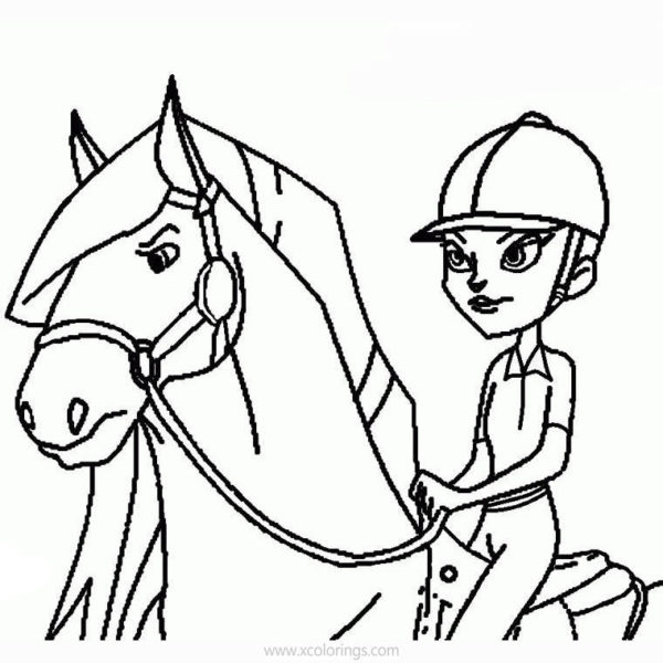 Horseland Coloring Pages Sarah Alma with Scarlet and Button