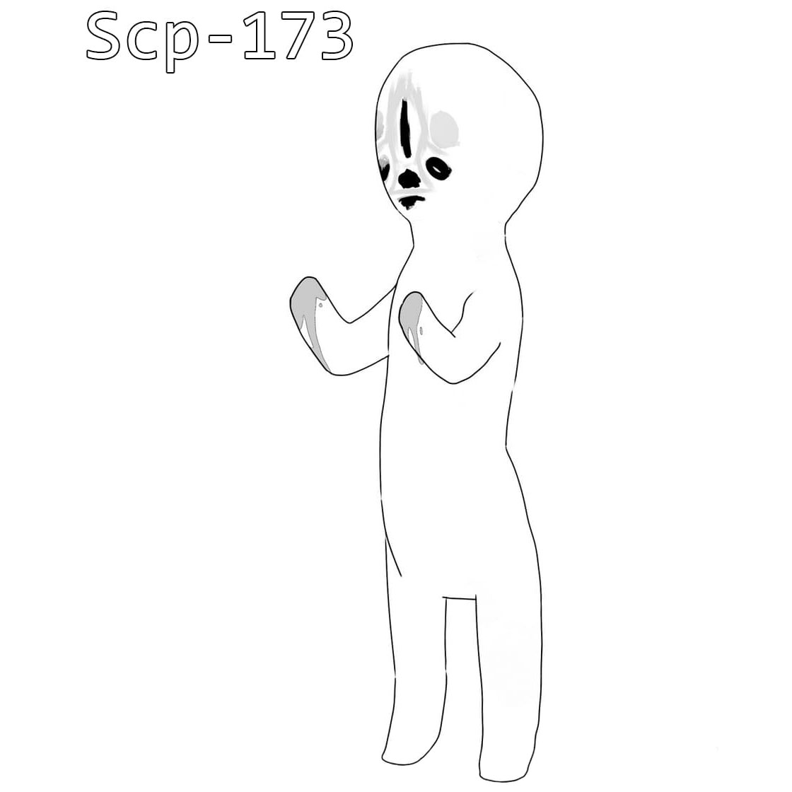 Scp-173 Coloring Pages Sticker Template.
