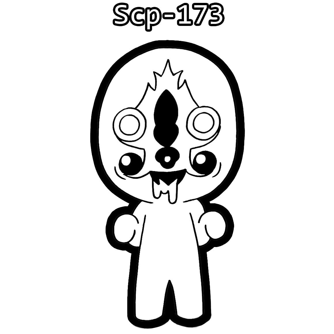 Free Scp-173 Coloring Pages Sticker Template printable