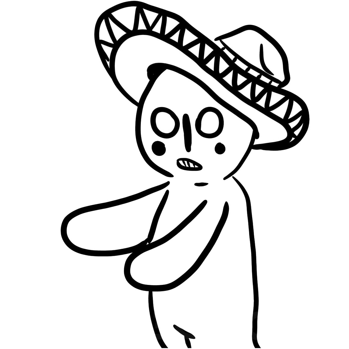 Free Scp-173 Coloring Pages with Mexican Hat printable
