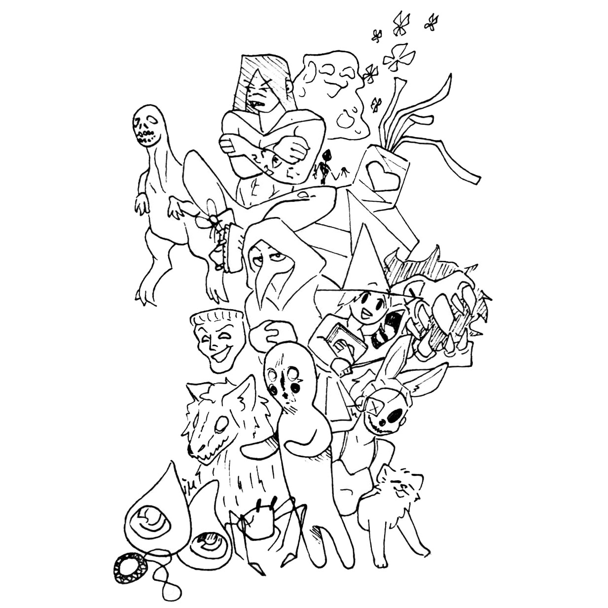 Scp-173 Coloring Pages Sticker Template - XColorings.com