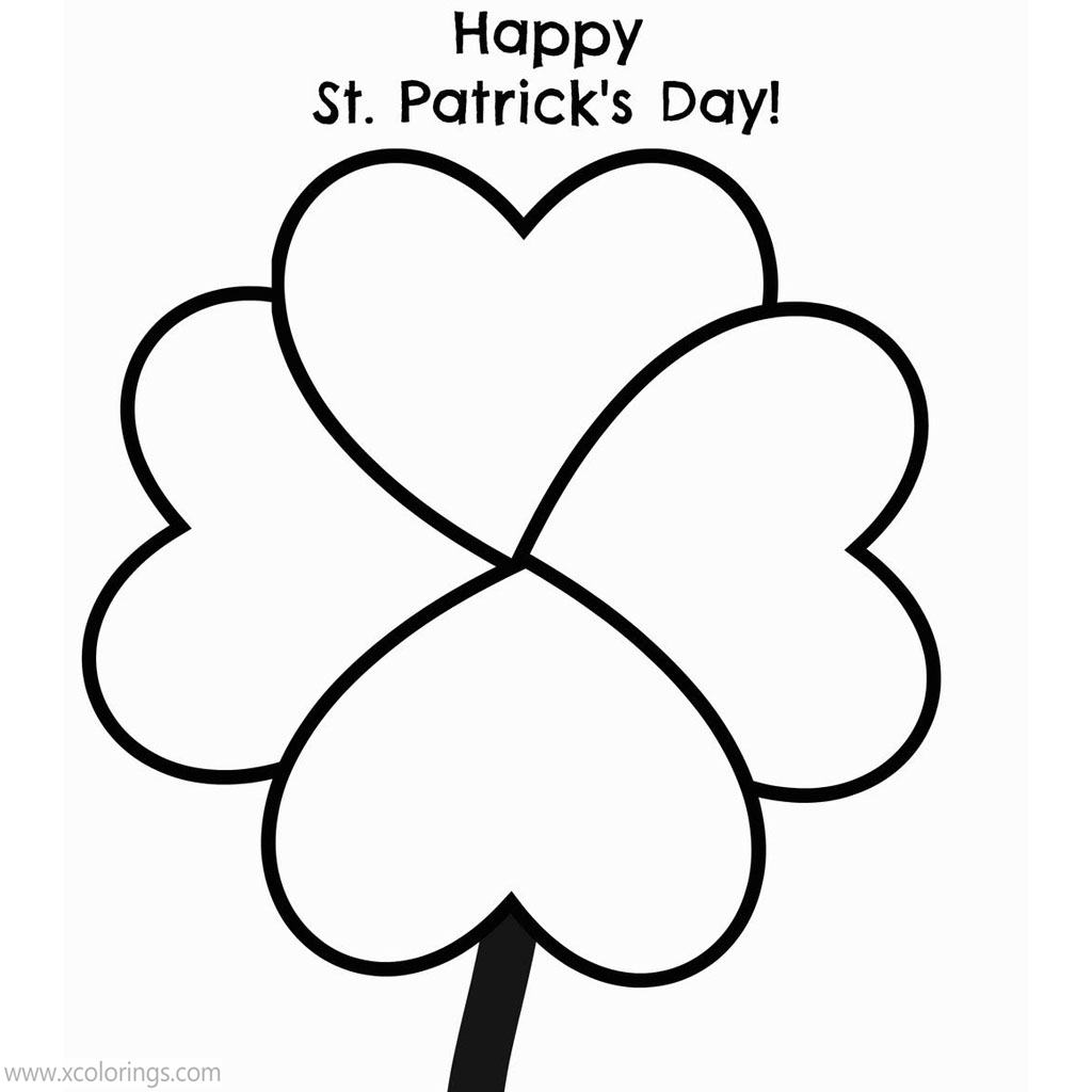 Free Shamrock Coloring Pages for Kids printable