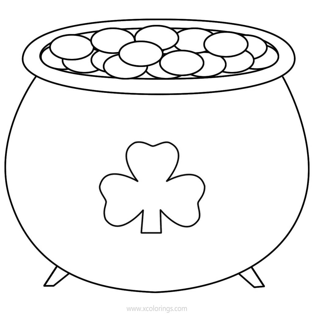 Free Shamrock on the Pot Coloring Pages printable