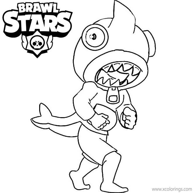 Free Shark Leon Brawl Stars Coloring Pages Leon is Running printable