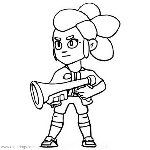 Free Shelly from Brawl Stars Game Coloring Pages printable