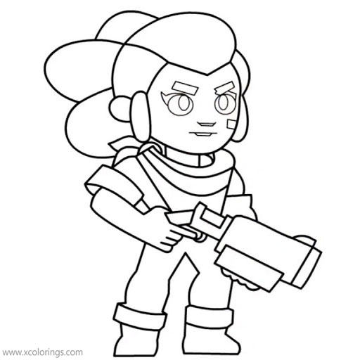 Free Shelly the Brawl Stars Character Coloring Pages printable