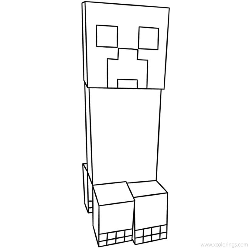 Free Simple Creeper Coloring Pages printable