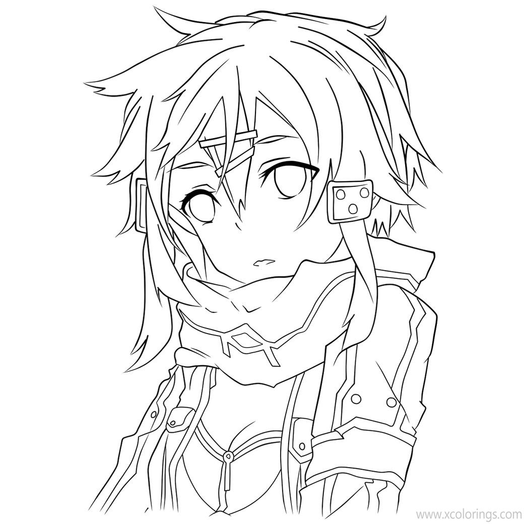 Free Sinon from Sword Art Online Coloring Pages printable