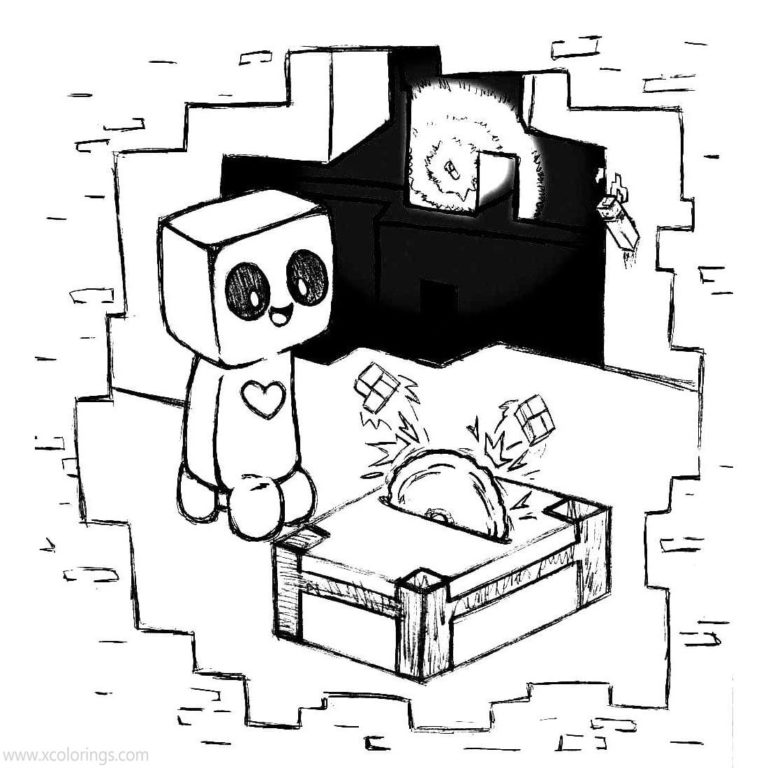 Creeper Coloring Pages with Steve - XColorings.com