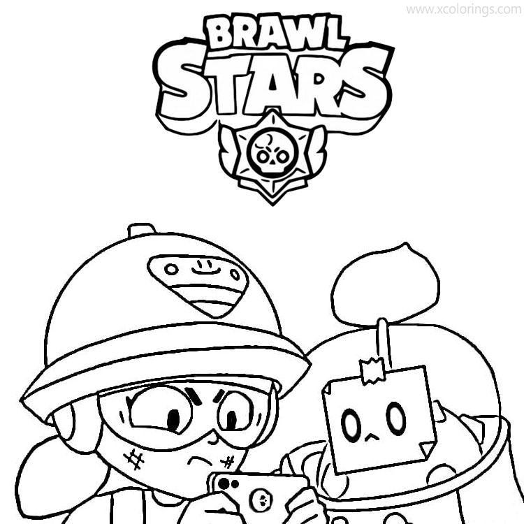 Free Sprout Brawl Stars Coloring Pages with Jacky printable