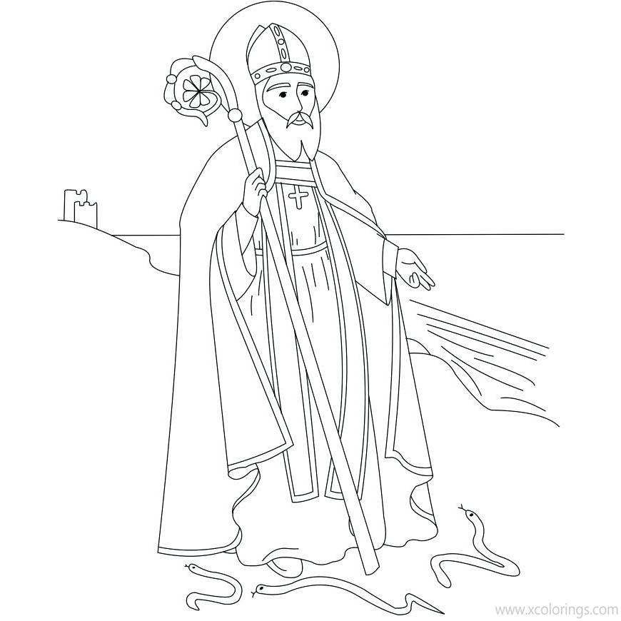 Free St Patrick Outline Coloring Pages printable