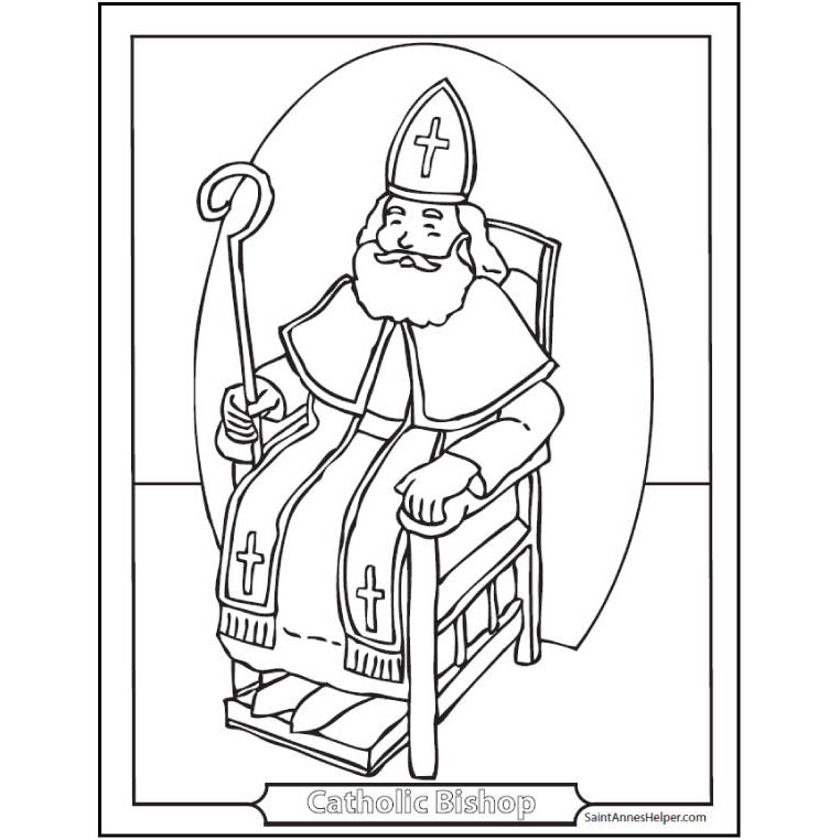Free St. Patrick Coloring Pages Black and White printable
