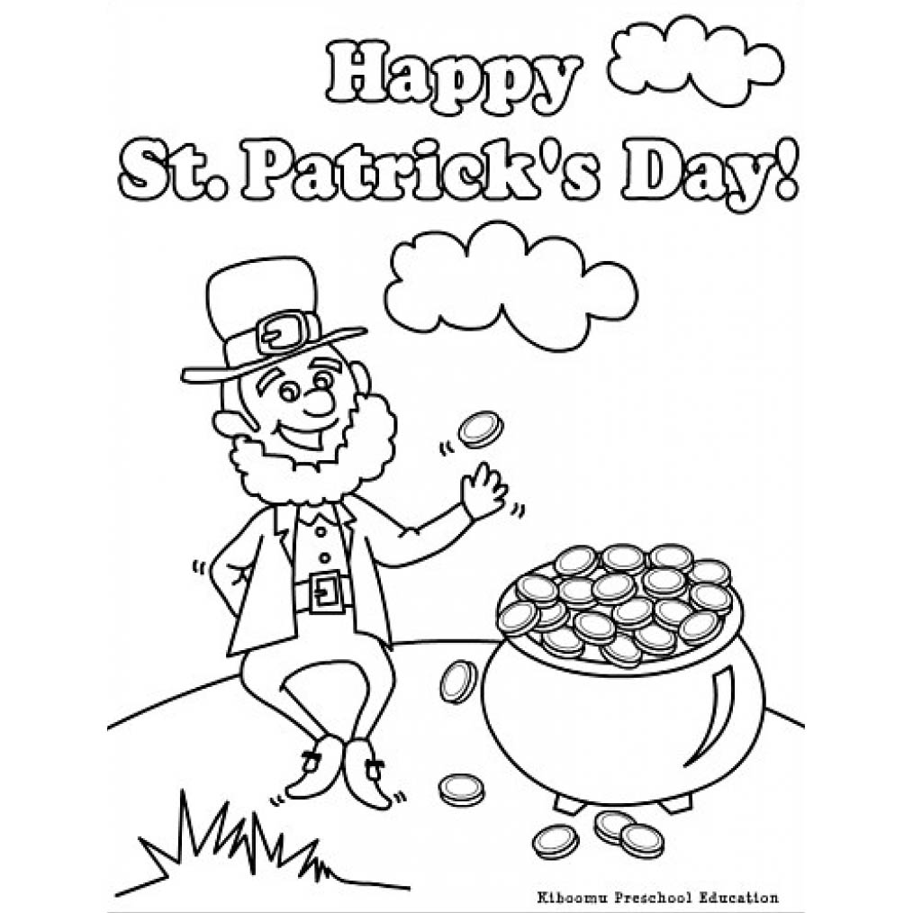 Free St. Patricks Day Coins Coloring Pages printable