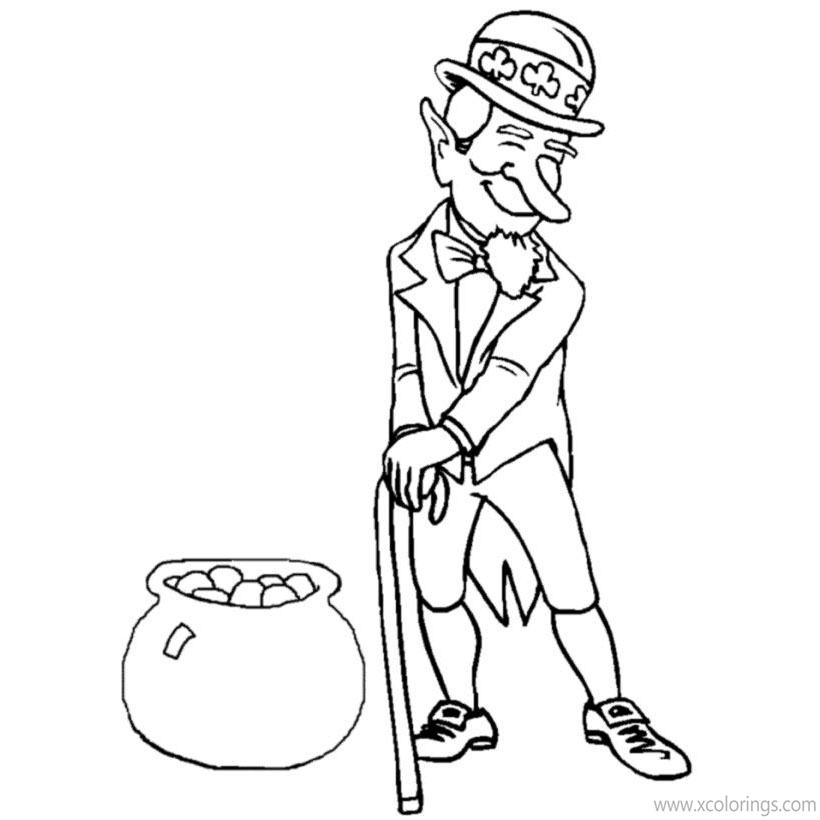 Free St. Patrick's Day Coins Pot Coloring Pages printable