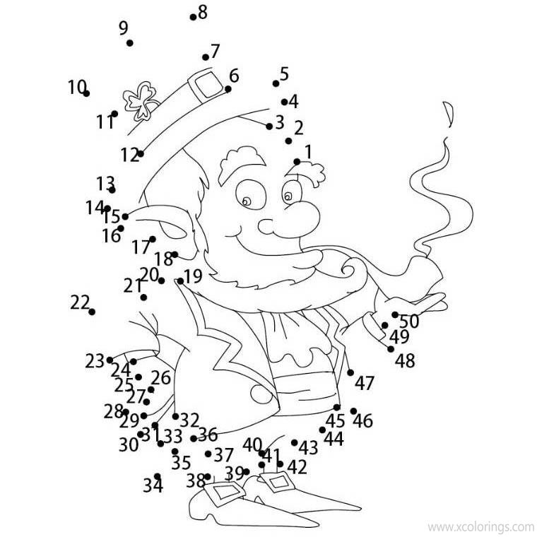 Free St. Patrick's Day Coloring Pages Connect the Dots by Number printable