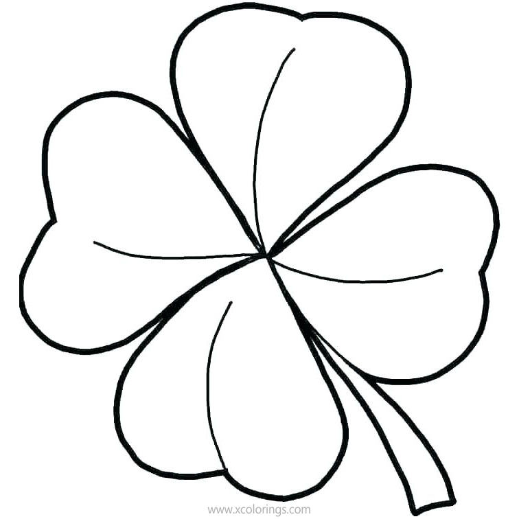 Free St. Patrick's Day Coloring Pages Four Leaves Shamrock printable