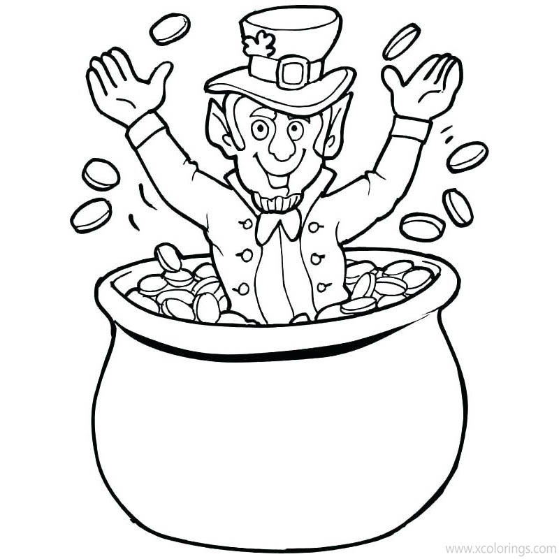 Free St. Patricks Day Coloring Pages Gnome in the Pot printable