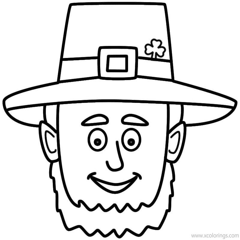 Free St. Patrick's Day Coloring Pages Leprechaun Head printable