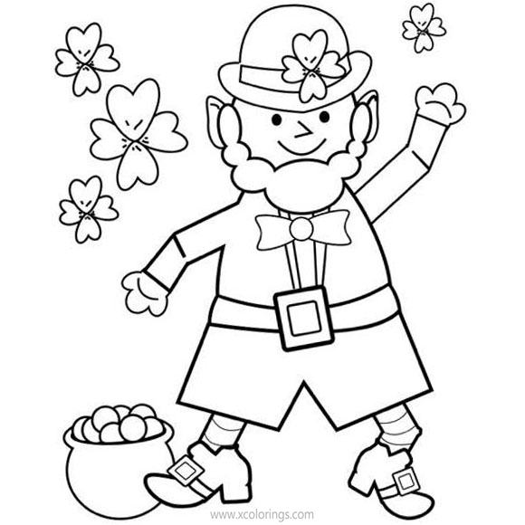 Free St. Patrick's Day Coloring Pages Leprechaun is Dancing printable