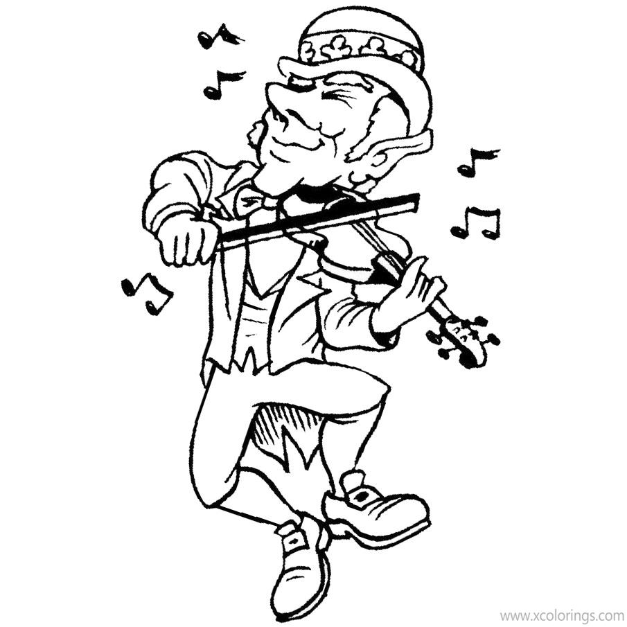 Free St. Patrick's Day Coloring Pages Playing Violin printable