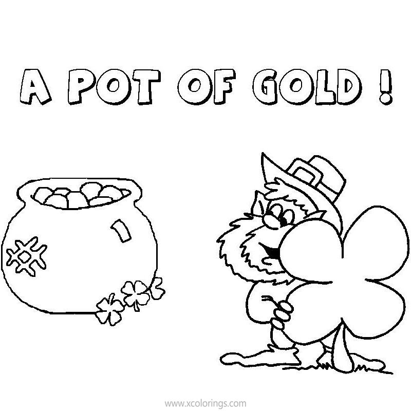 Free St. Patrick's Day Coloring Pages Pot of Gold printable