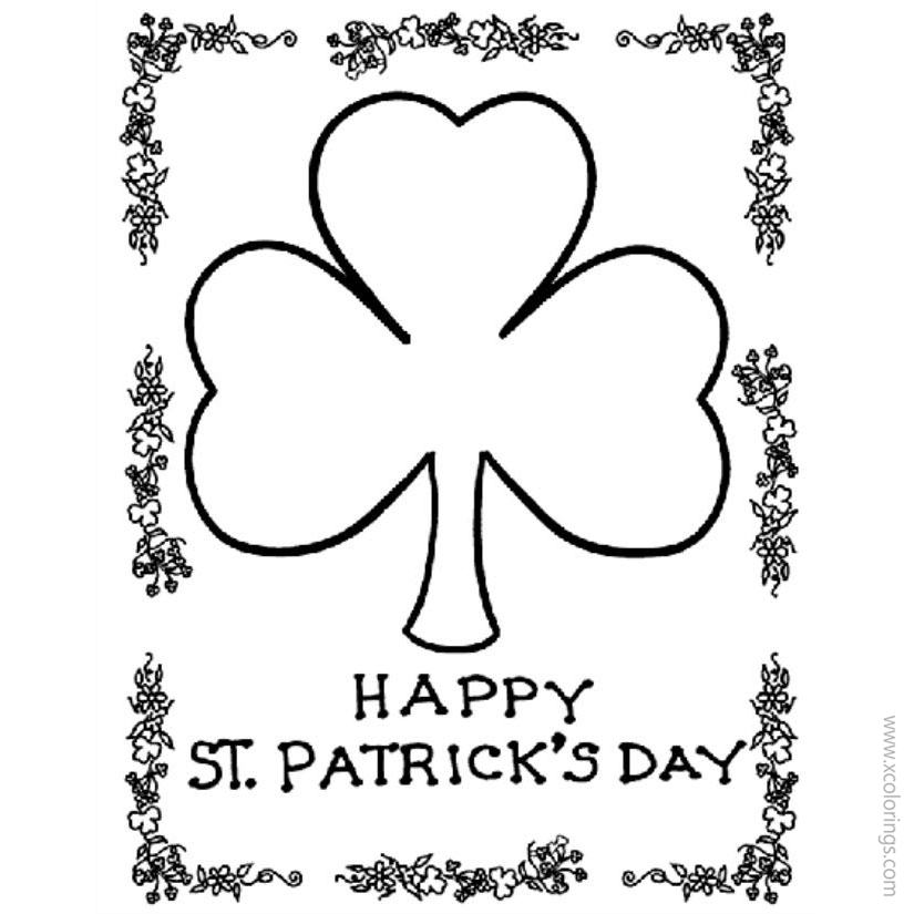 Free St. Patrick's Day Coloring Pages with Frame printable