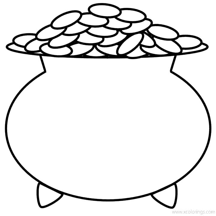 Free St. Patrick's Day Gold Pot Coloring Pages printable