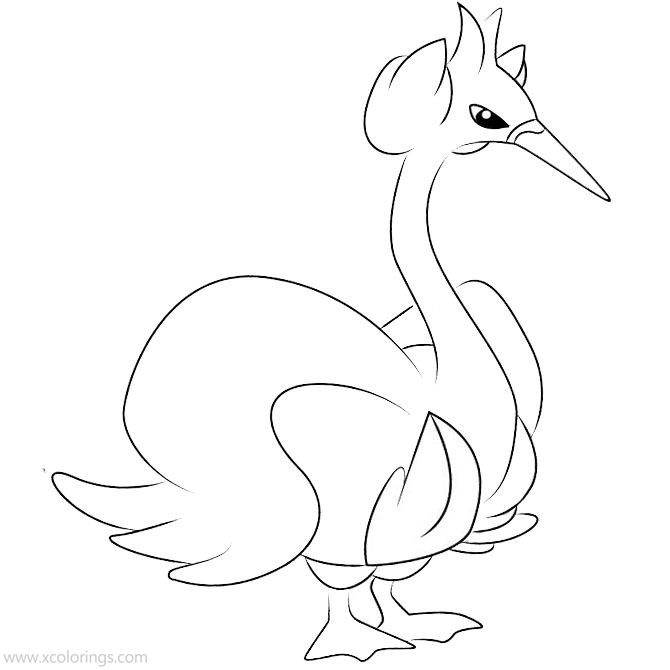 Free Swanna Pokemon Coloring Pages printable