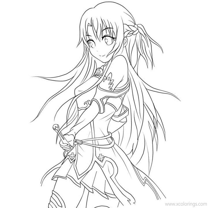 Free Sword Art Online Asuna Coloring Pages printable