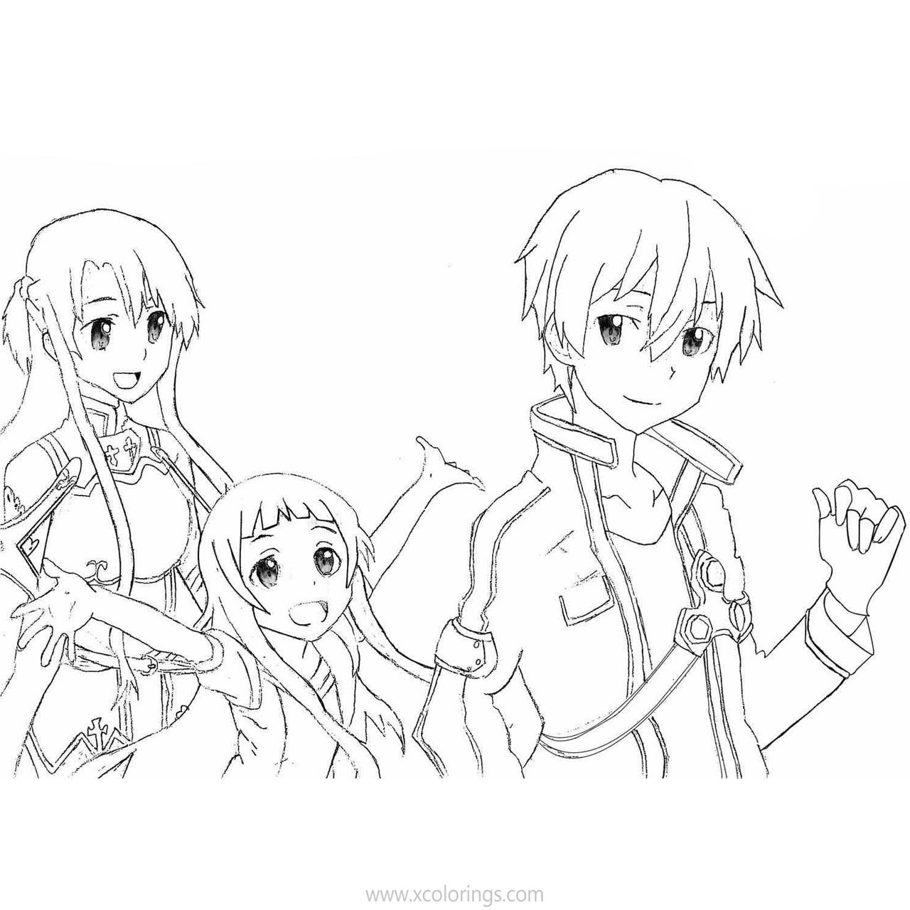 Free Sword Art Online Characters Coloring Pages printable