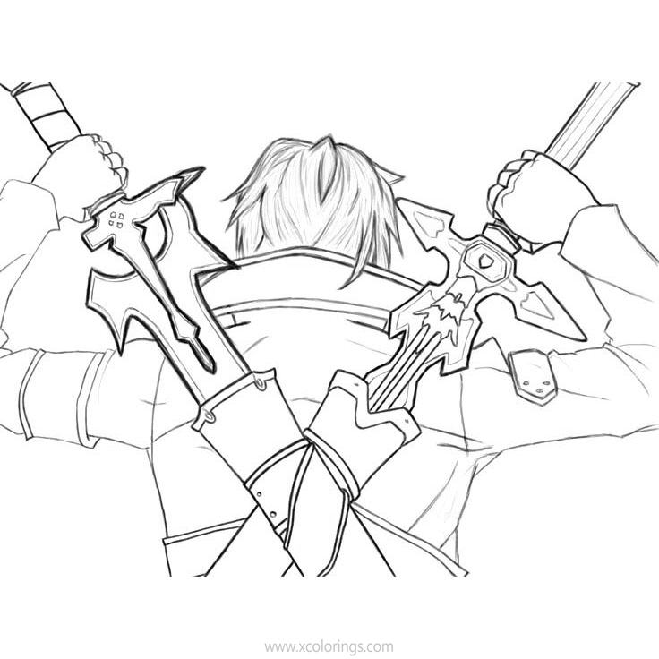 Free Sword Art Online Coloring Pages Black and White printable
