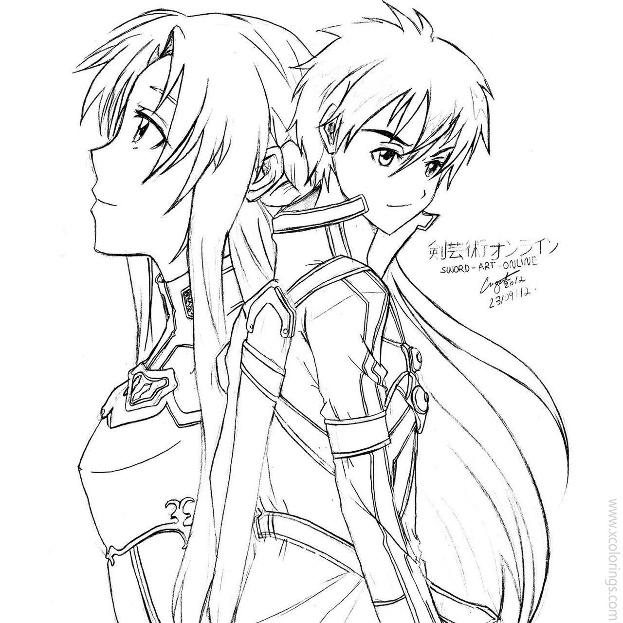 Free Sword Art Online Coloring Pages Fanart printable