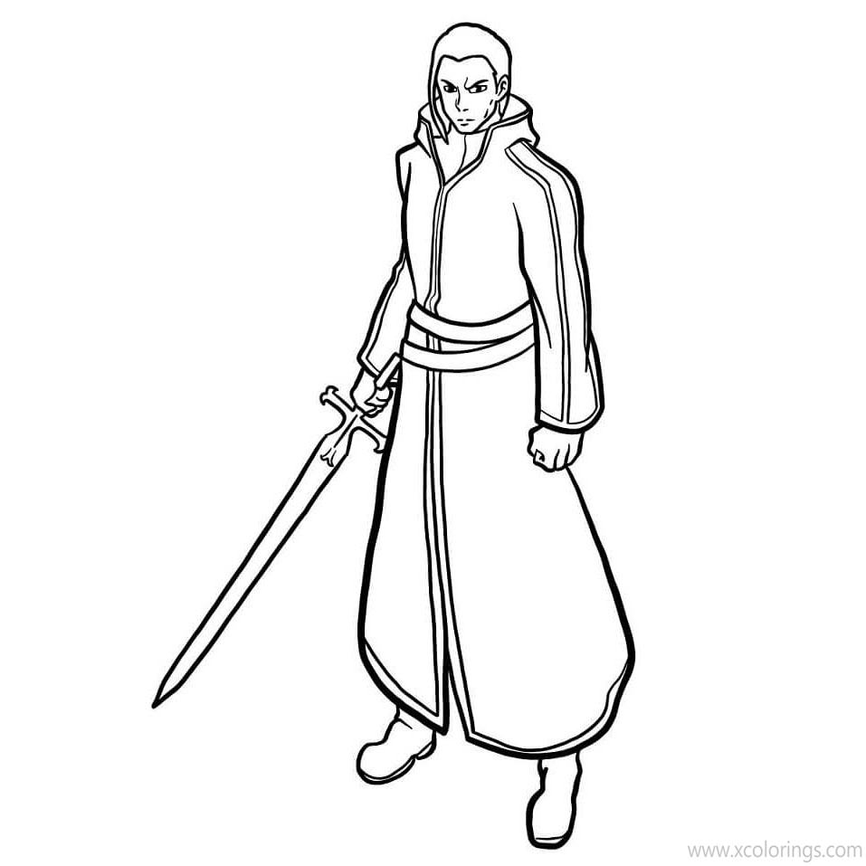 Free Sword Art Online Coloring Pages Heathcliff printable