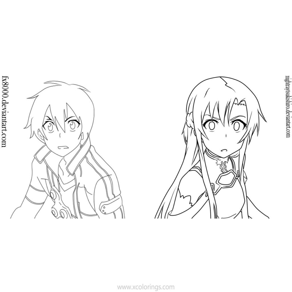 Sword Art Online Coloring Pages Kirito and Asuna Fan Fiction — free download