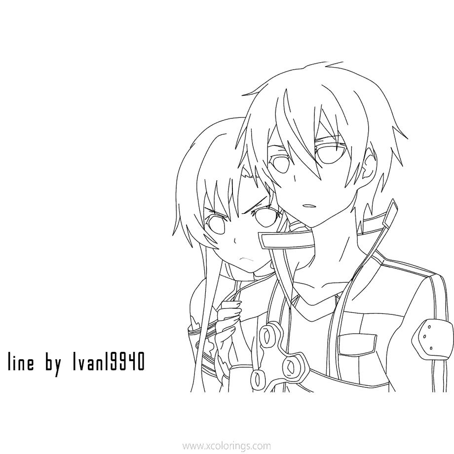 Free Sword Art Online Coloring Pages Lineart by Ivan19940 printable