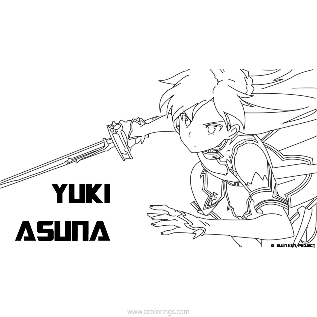 Free Sword Art Online Coloring Pages Yuki Asuna Fanart By Ewinkun48 printable