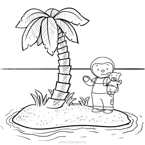 Free Tchoupi Coloring Pages A Coconut Tree printable