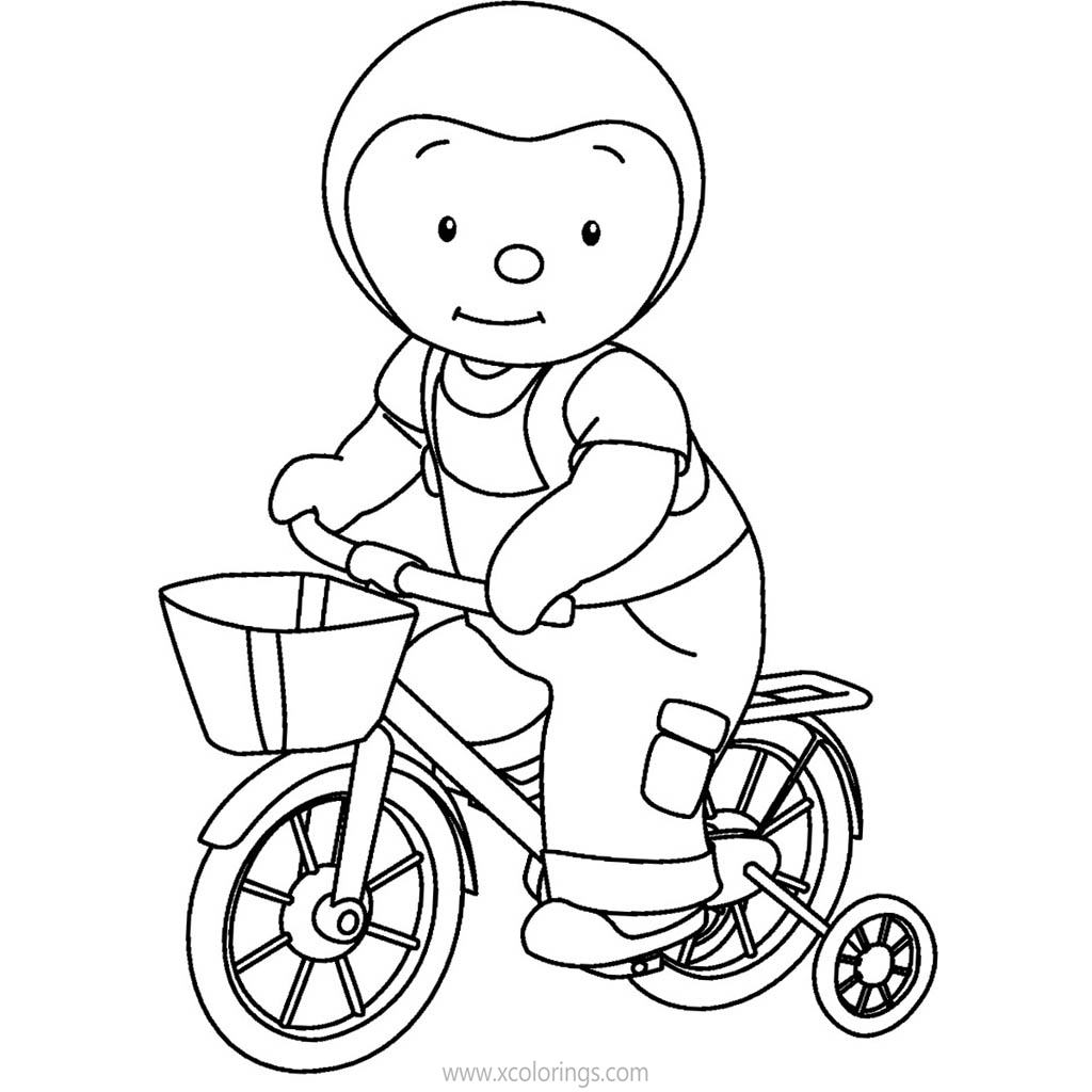 T'choupi on the Bike Coloring Pages - XColorings.com