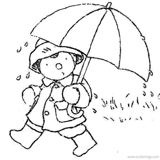 Free T'choupi Coloring Pages Walking in the Rain printable