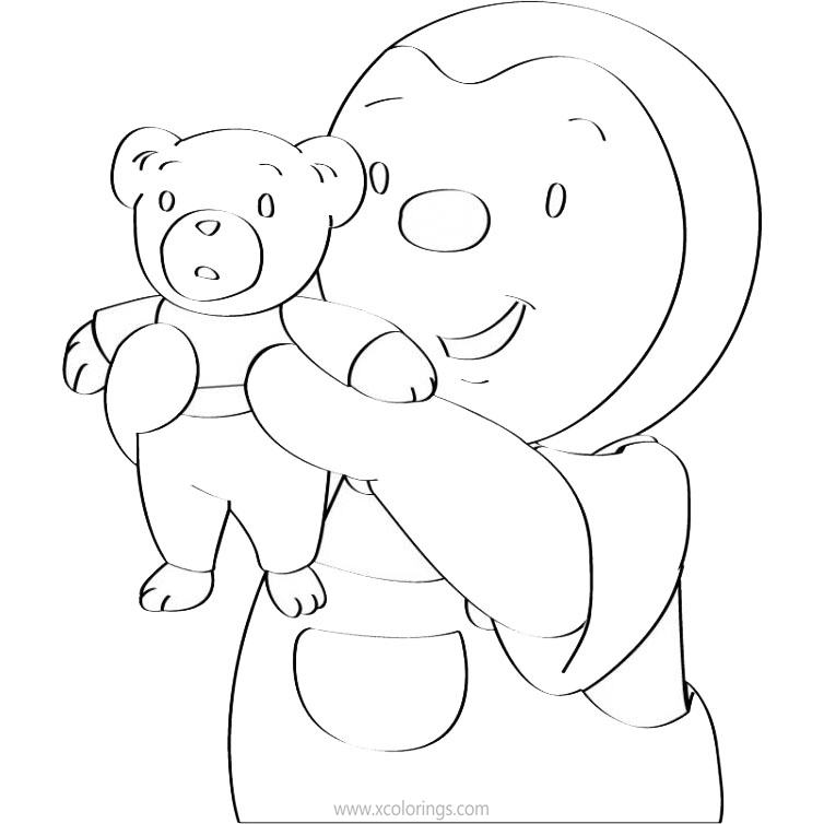 Free T'choupi and Teddy Bear Coloring Pages printable