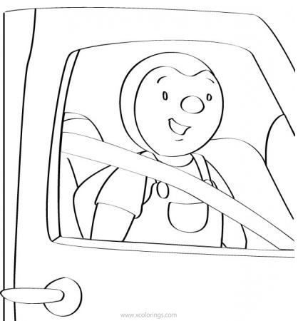 Free T'choupi in the Car Coloring Pages printable