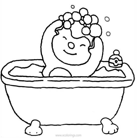 Free T'choupi is Bathing Coloring Pages printable