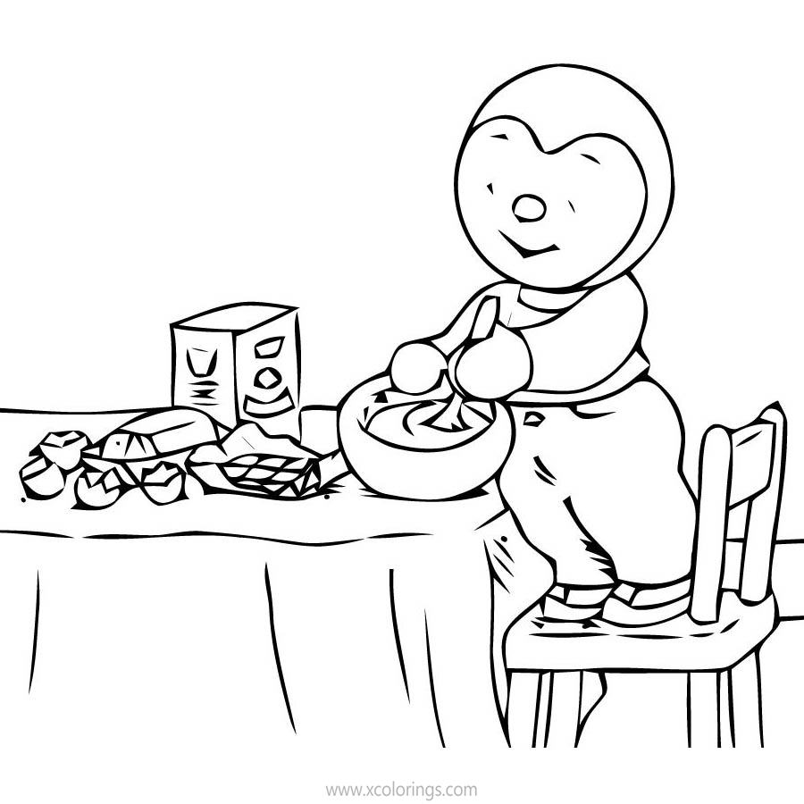 Free Tchoupi is Cooking Coloring Pages printable