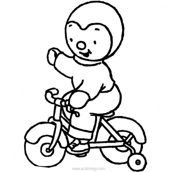 Free Tchoupi on the Bike Coloring Pages printable