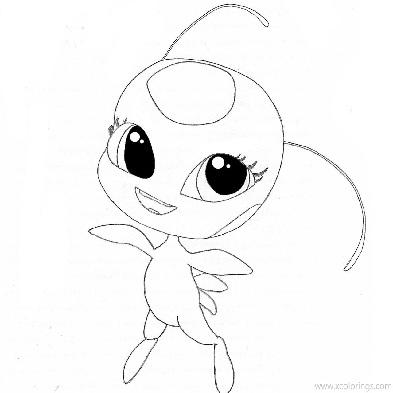 Free Tikki from Miraculous Ladybug and Cat Noir Coloring Pages printable