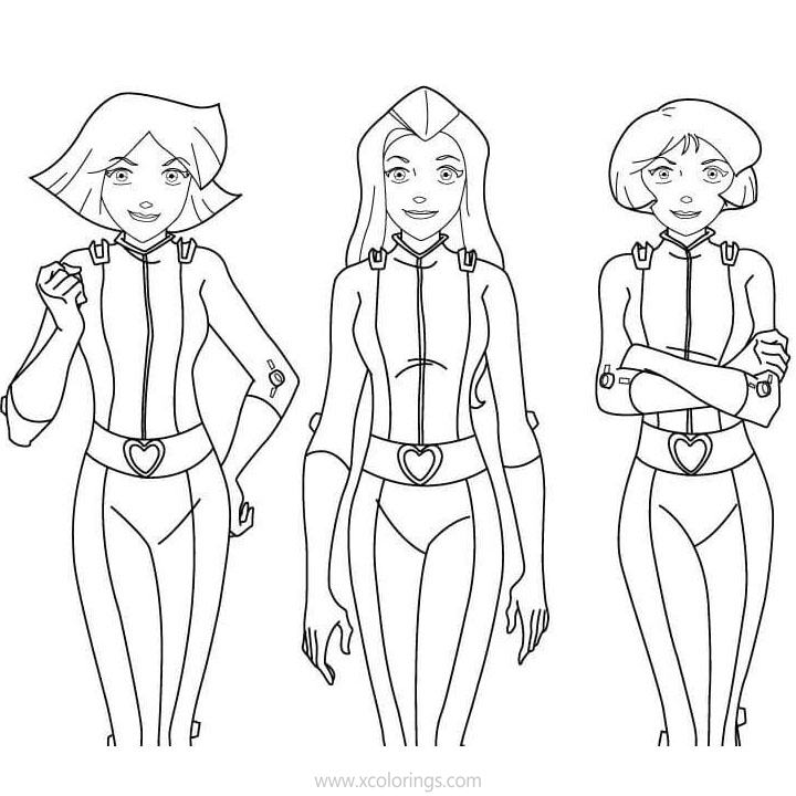 Free Totally Spies Characters Coloring Pages printable